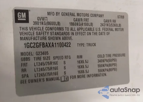 2010 Chevrolet Express 2500 Work Van from USA, damaged, VIN 1GCZGFBAXA1100422